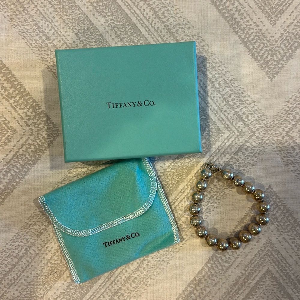 Tiffany & Co. Sterling Silver Beaded Hardwear Ball Bracelet - 7”